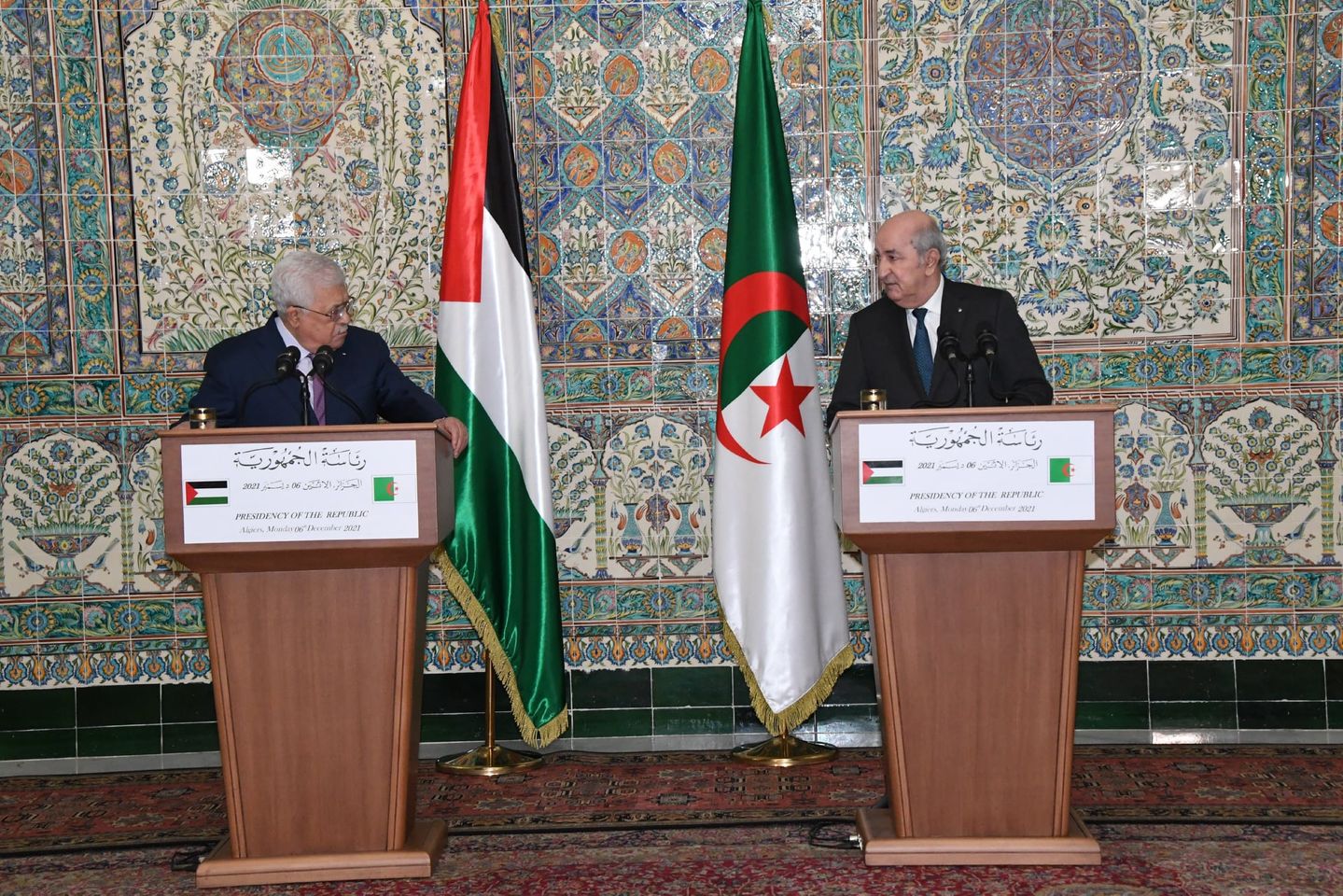 Le Président Tebboune reçoit le président de l’Etat de Palestine